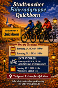 Gemeinsam durch Herbst und Advent: Stadtmacher laden zu Fahrradtouren ein