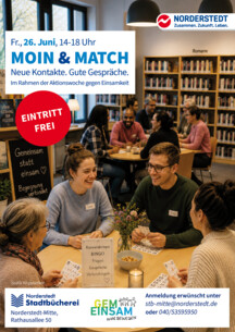 "Moin & Match" in der Stadtbücherei Norderstedt-Mitte – neue Kontakte, gute Gespräche