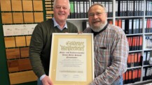 Goldener Meisterbrief des Maler- und Lackiererhandwerks für Klaus-Dieter Schacht
